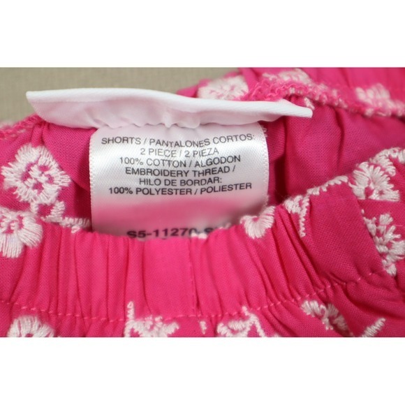 Bonnie Baby Girls Seersucker Embroidered Top and Ruffled Shorts - Pink - 18M - Picture 9 of 9